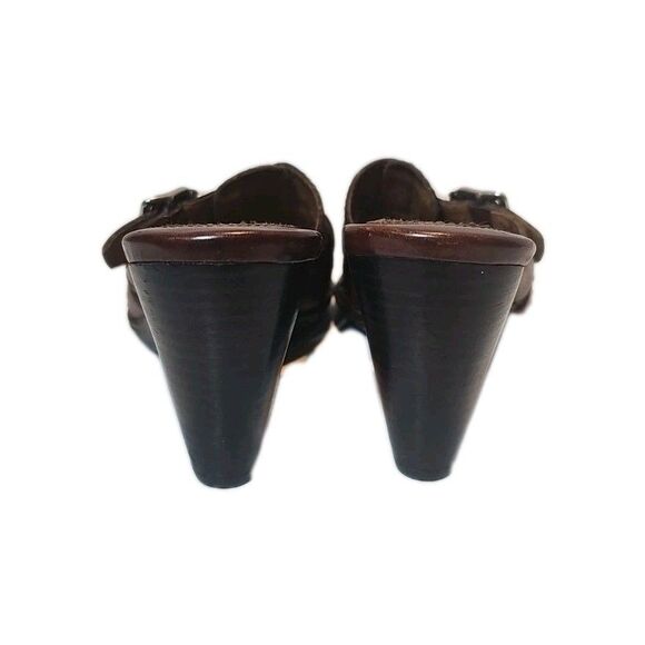 Born Slides Brown Leather Women Shoes Size 8 Medium - Picture 9 of 13